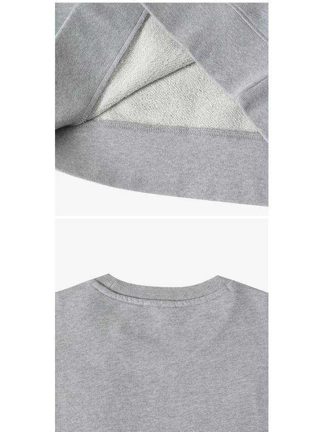 Navy Fox Patch Regular Pocket Cotton Sweatshirt Grey Melange - MAISON KITSUNE - BALAAN 5