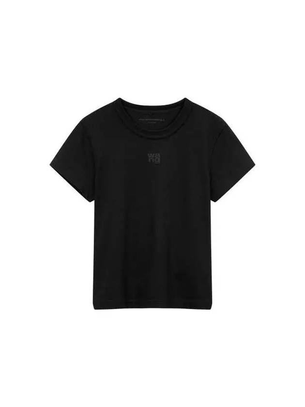 Embossed Logo Short Sleeve T Shirt Black - ALEXANDER WANG - BALAAN 1