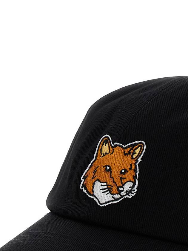 Large Fox Head 6P Ball Cap Black - MAISON KITSUNE - BALAAN 4