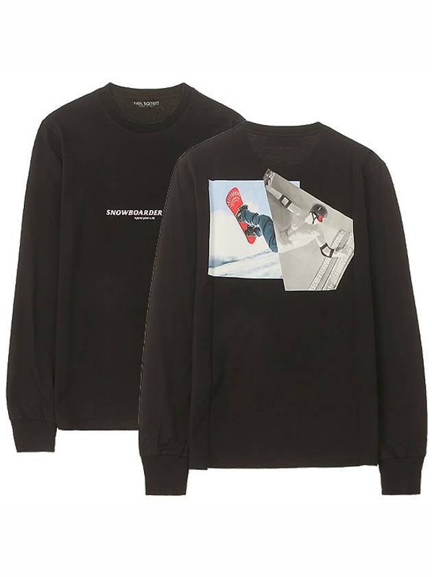 Snowboarder Zeus Loose Regular Long Sleeve T-Shirt Black - NEIL BARRETT - BALAAN 2