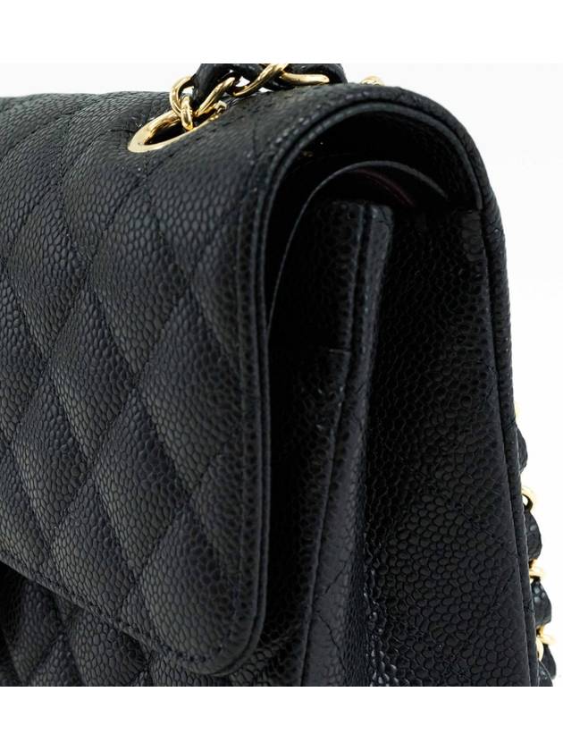 Classic medium flap bag caviar gold champagne shoulder black A01112 - CHANEL - BALAAN 4