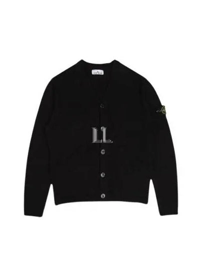 Wappen V Neck Cotton Knit Cardigan Navy - STONE ISLAND - BALAAN 2