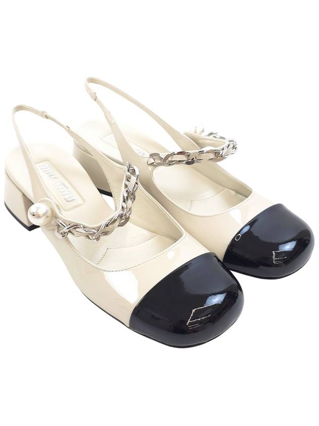 Patent Leather Slingback Heels Ivory - MIU MIU - BALAAN 2