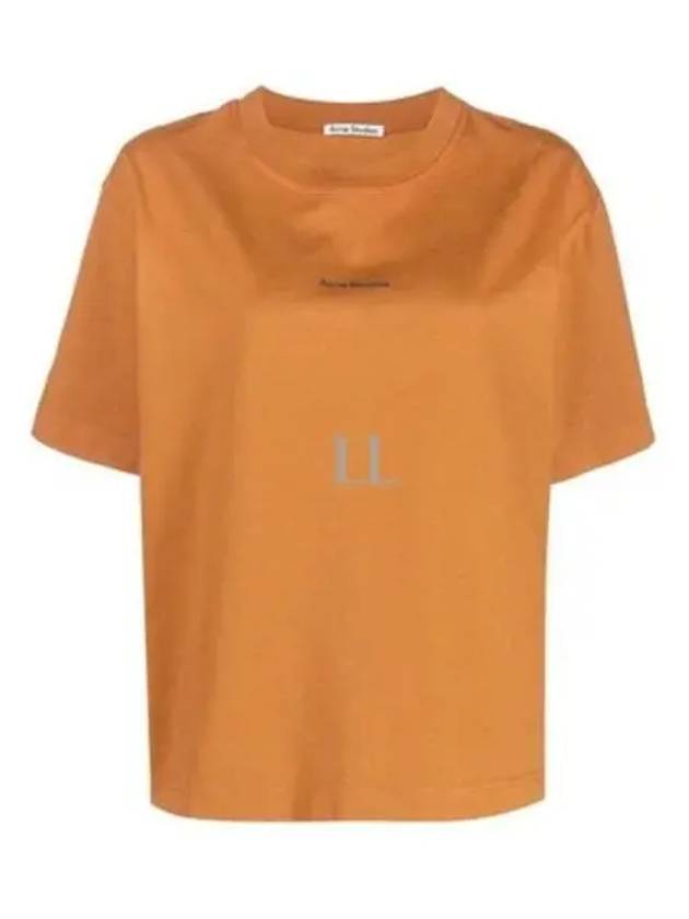 Logo Crew Neck Short Sleeve T-Shirt Orange - ACNE STUDIOS - BALAAN 2