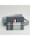 4-Bar Madras Pebble Grain Leather Card Wallet - THOM BROWNE - BALAAN 5