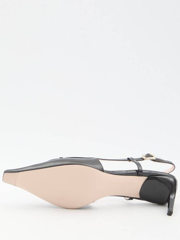 Viv' Canard Metal Mini Buckle Slingback Heel Black - ROGER VIVIER - BALAAN 5