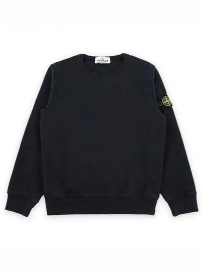 Kids Wappen Patch Organic Cotton Fleece Sweatshirt Navy - STONE ISLAND - BALAAN 2