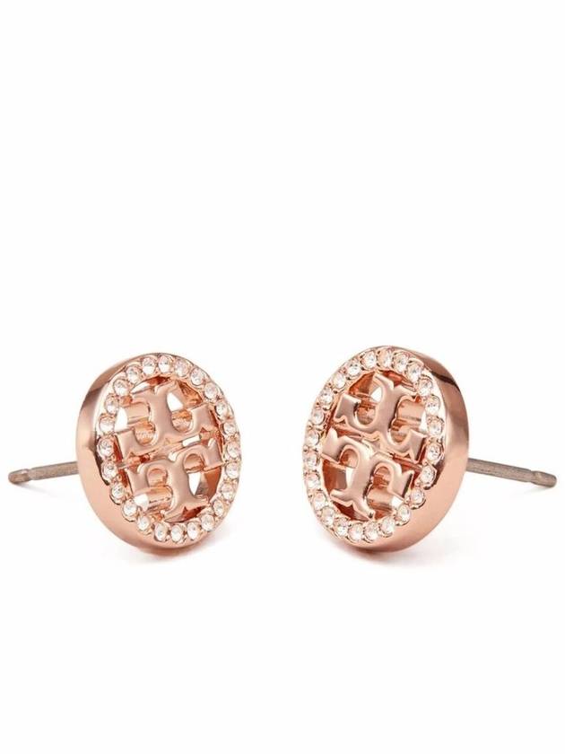 Miller Crystal Stud Earrings Rose Gold - TORY BURCH - BALAAN 3