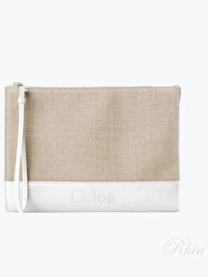 Sense Zipper Clutch Bag Beige White - CHLOE - BALAAN 2