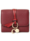 Alphabet Grain Leather Flap Small Half Wallet Red - CHLOE - BALAAN 2