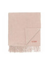 Logo Wool Fringe Scarf Oatmeal Melange - ACNE STUDIOS - BALAAN 2