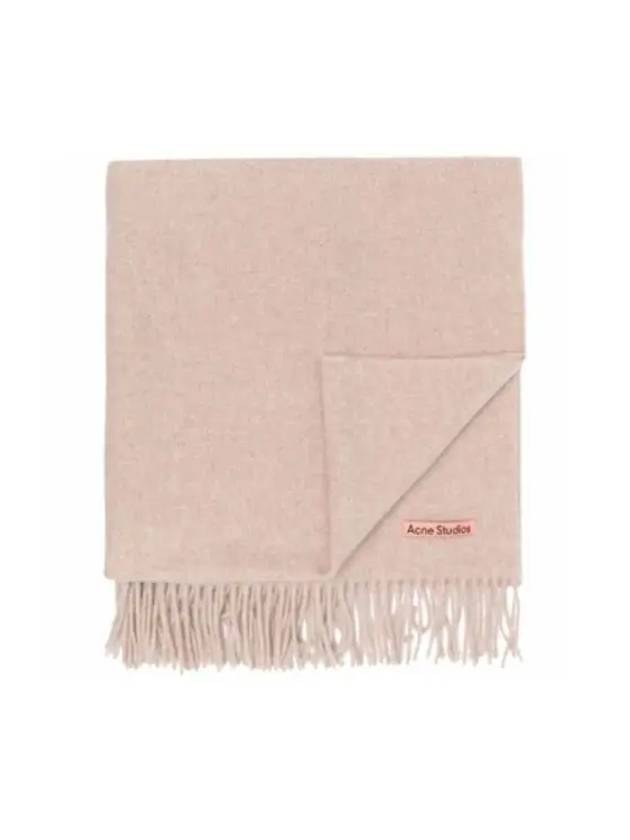 Logo Wool Fringe Scarf Oatmeal Melange - ACNE STUDIOS - BALAAN 2