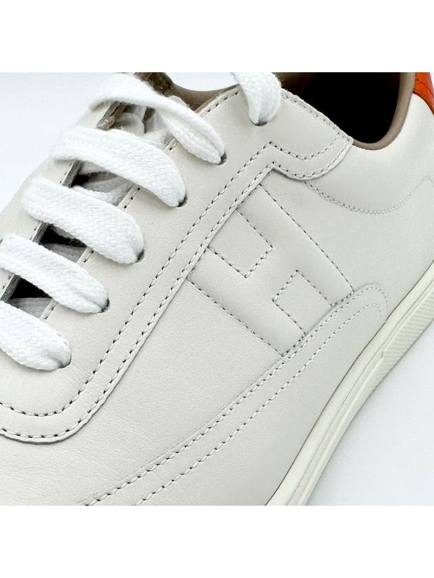 Men's Quicker Low Top Sneakers Blanc Orange - HERMES - BALAAN 8