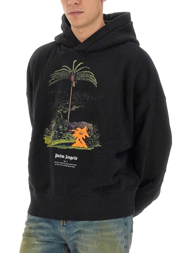 Enzo From The Tropics Popover Hoodie Black PMBB138E23FLE0011020 - PALM ANGELS - BALAAN 5