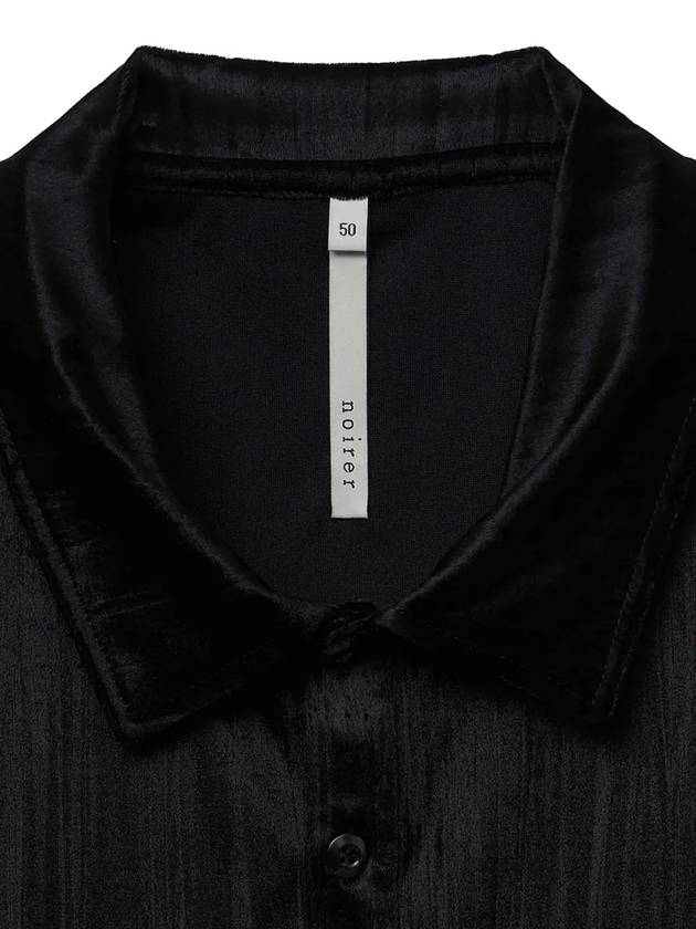 Velvet polo half t shirt black - NOIRER - BALAAN 5