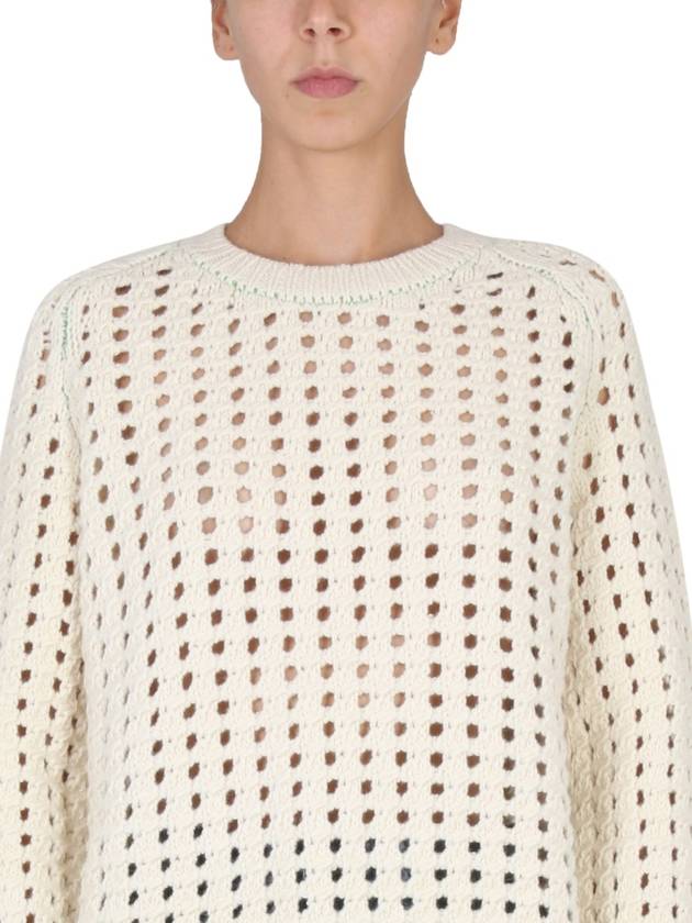 Open Mesh Sweater Knit Top Ivory - BOTTEGA VENETA - BALAAN 5