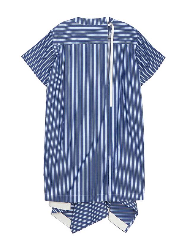 Stripe Cotton Poplin Pullover Short Dress Blue - SACAI - BALAAN 3