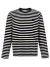 Fox Head Stripe Long Sleeve T-Shirt Navy - MAISON KITSUNE - BALAAN 2