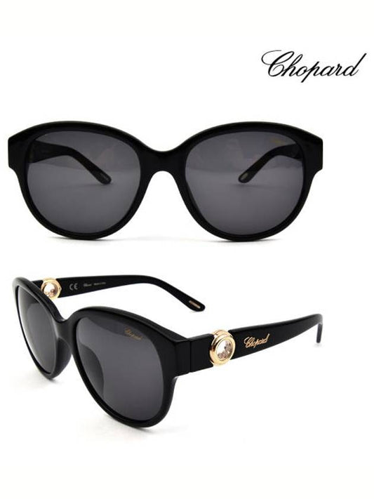 Women's Round Sunglasses SCH168G 0BLK SCH168 - CHOPARD - BALAAN 1