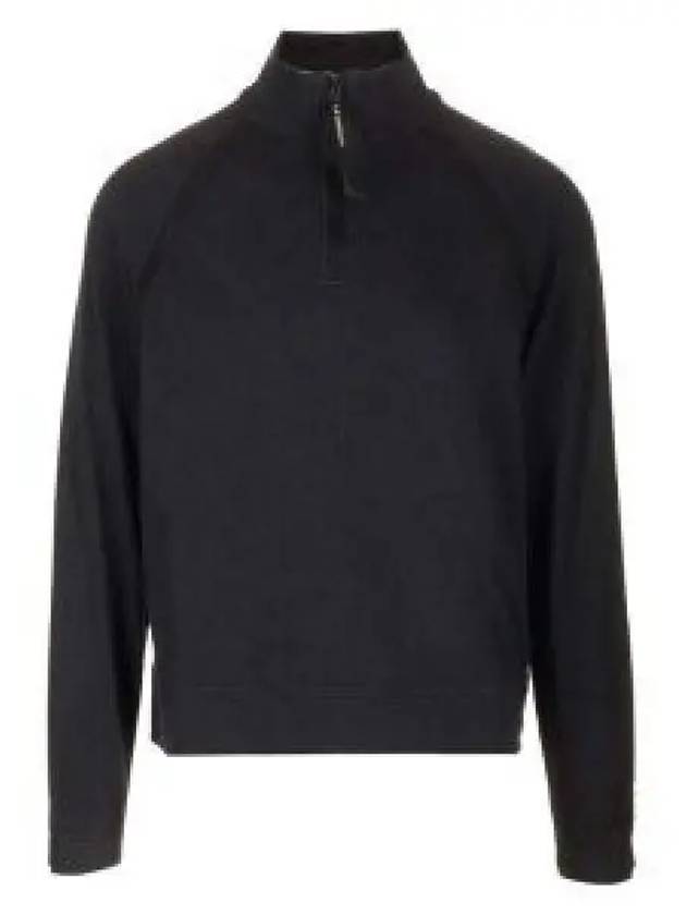 Light Fleece Half Zipped Sweatshirt Black - CP COMPANY - BALAAN 1