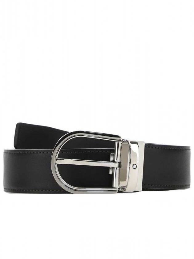 Smooth Reversible Belt Gray - MONTBLANC - BALAAN.