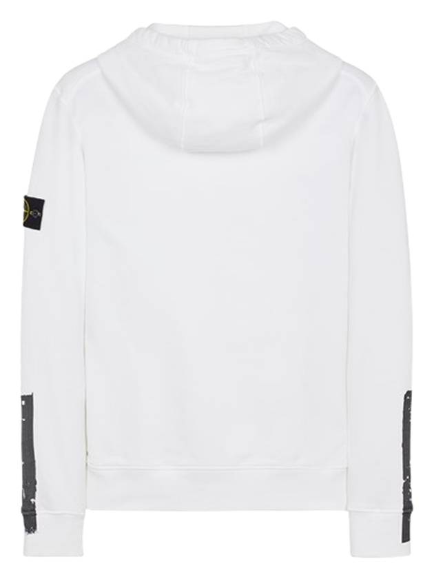 Logo Patch Brushed Cotton Hoodie White - STONE ISLAND - BALAAN 3