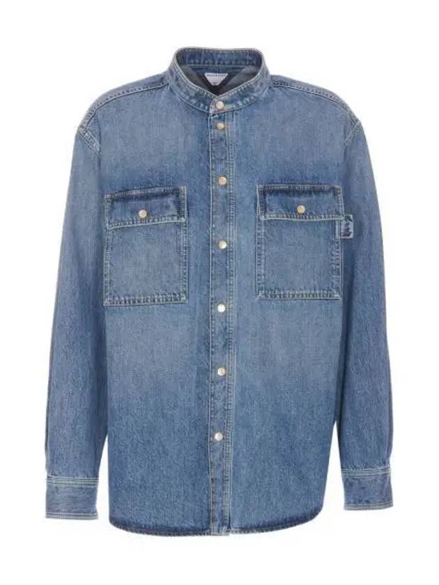 Denim Long Sleeve Shirt Blue - BOTTEGA VENETA - BALAAN 2