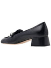 Chain Logo Leather Loafers Black - MIU MIU - BALAAN 4