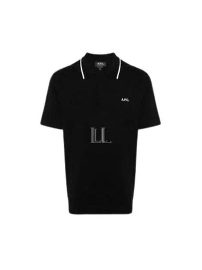 Flynn Cotton Polo Shirt Black - A.P.C. - BALAAN 2