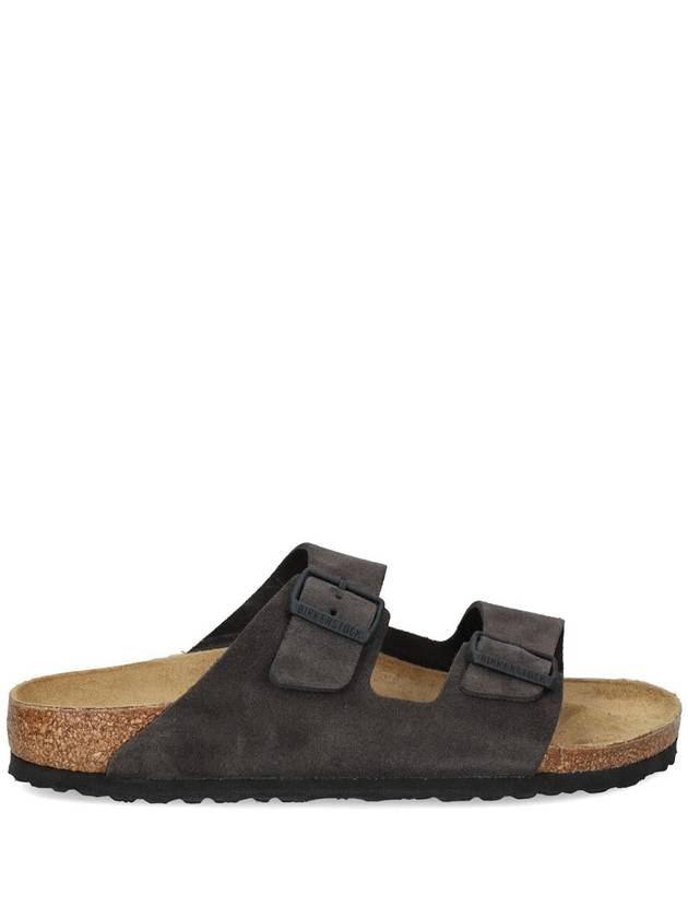 Birkenstock Arizona Velvet Grey, Suede Leather Shoes - BIRKENSTOCK - BALAAN 1