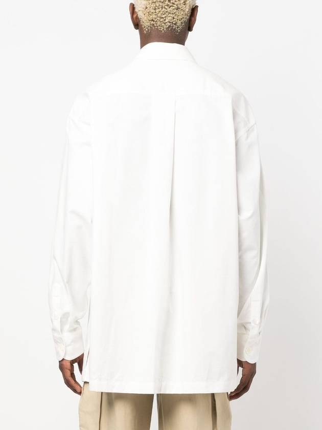 Boke Flower Embroidered Button Long Sleeve Shirt White - KENZO - BALAAN 6