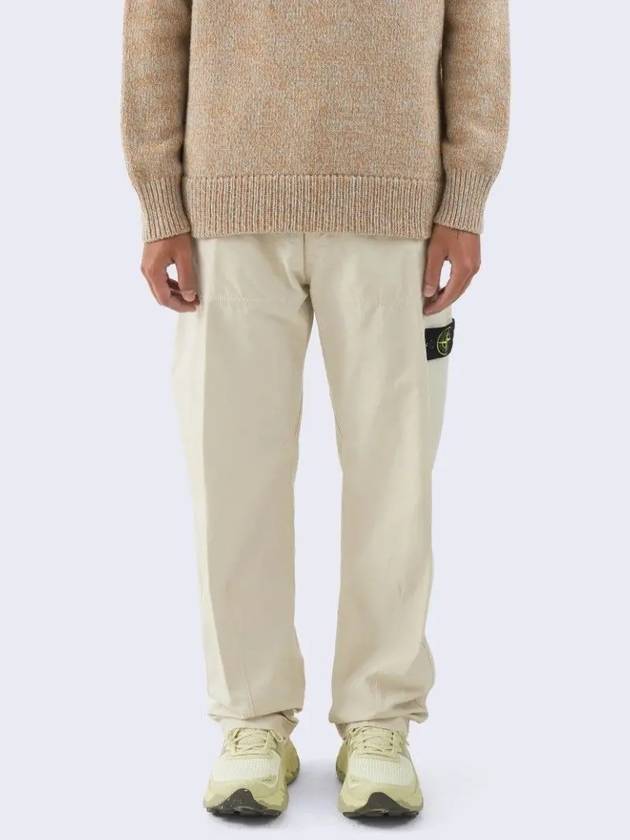 Wappen Gabardine Chino Straight Pants Beige - STONE ISLAND - BALAAN 3