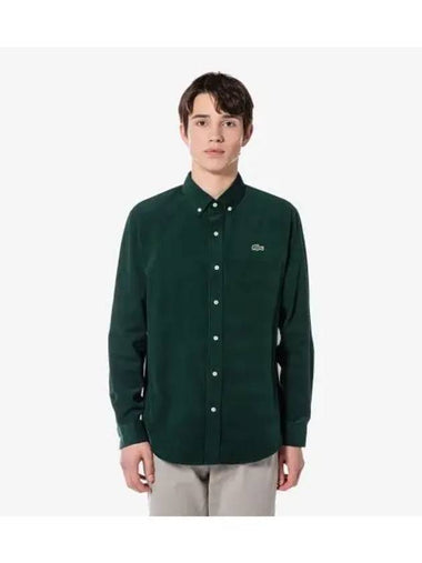 Men s Corduroy Solid Shirt Green - LACOSTE - BALAAN 1