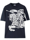 EKD Print Cotton Short Sleeve T-Shirt Navy - BURBERRY - BALAAN 1