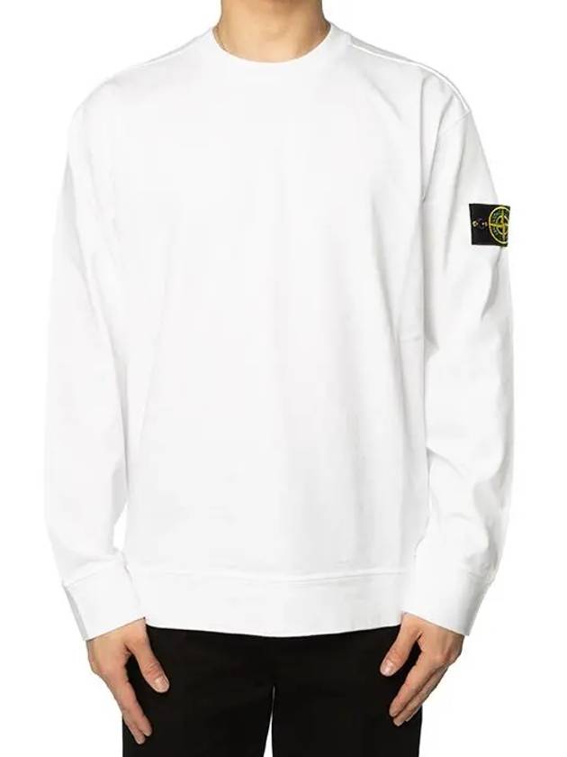 Heavy Cotton Jersey Garment Dyed Sweatshirt White - STONE ISLAND - BALAAN 3