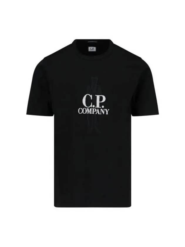 Logo Short Sleeve T-Shirt Black - CP COMPANY - BALAAN 2