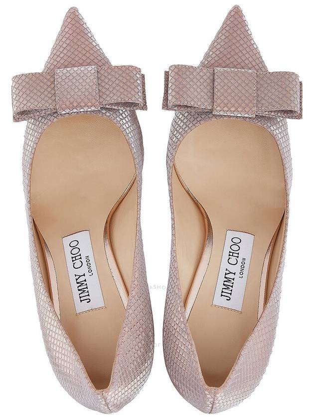 Jimmy Choo Ladies Ballet Pink Love/Bow 65 mm Glitter Kitten Heel Pumps, Brand Size 36 ( US Size 6 ) - JIMMY CHOO - BALAAN 3