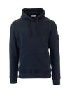 Wappen Patch Cotton Fleece Hoodie Navy - STONE ISLAND - BALAAN 3