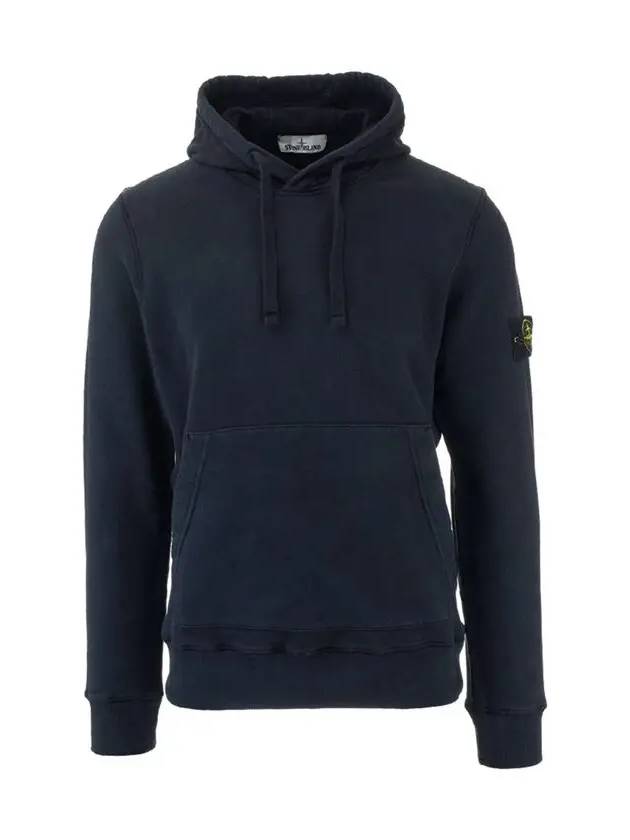 Wappen Patch Cotton Fleece Hoodie Navy - STONE ISLAND - BALAAN 3