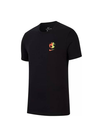 NSW World Wide Short Sleeve T-Shirt Black - NIKE - BALAAN 1