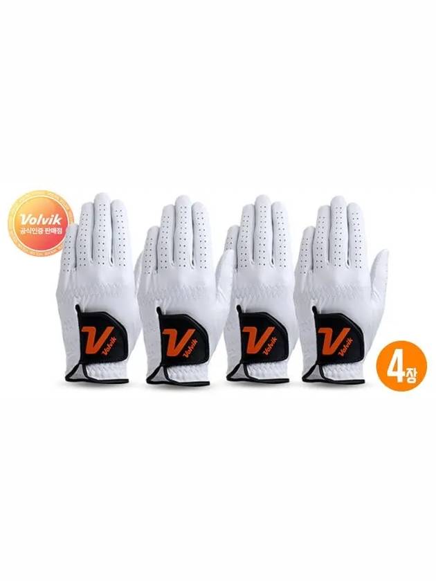 4 V logo premium men’s natural sheepskin golf gloves - VOLVIK - BALAAN 2