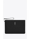 Matelasse Large Leather Clutch Bag Black - SAINT LAURENT - BALAAN 2