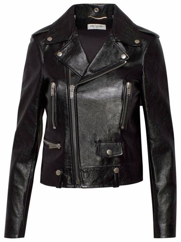 Classic Leather Biker Jacket Black - SAINT LAURENT - BALAAN 2