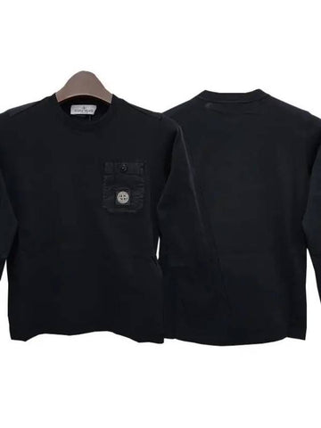 Kids logo pocket long sleeve t shirt 6 8 black 791620347 V0029 271546 1094751 - STONE ISLAND - BALAAN 1