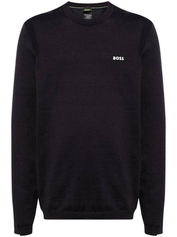 Logo Print Regular Fit Sweatshirt Navy - HUGO BOSS - BALAAN 1