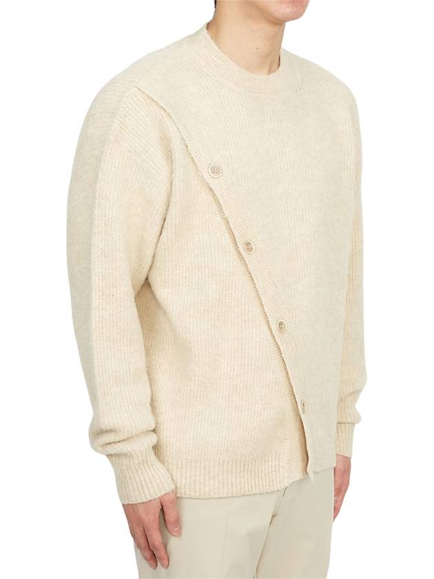 Le Cardigan Pau Asymmetric Cardigan Beige - JACQUEMUS - BALAAN 4