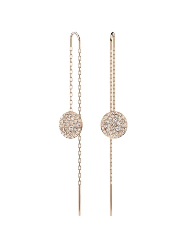 Meteora Rhodium Drop Chain Earrings Gold - SWAROVSKI - BALAAN 1