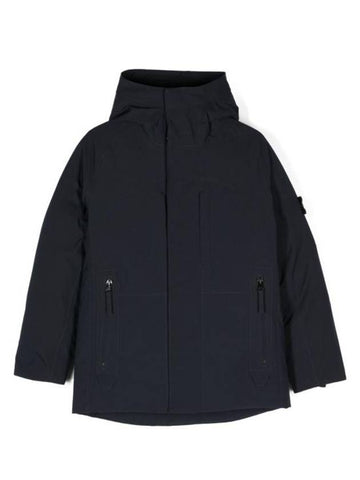 Kids Logo Patch Hooded Padding Navy - STONE ISLAND - BALAAN 1