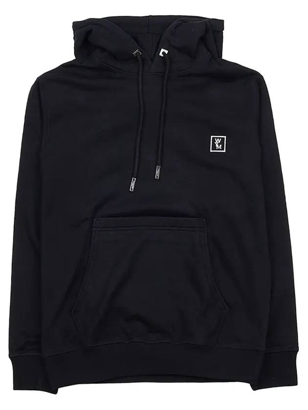 Back Embroidery Logo Cotton Hoodie Black - WOOYOUNGMI - BALAAN 1