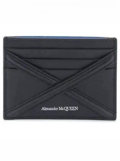 Harness Logo Print Calfskin Card Wallet Black - ALEXANDER MCQUEEN - BALAAN 2